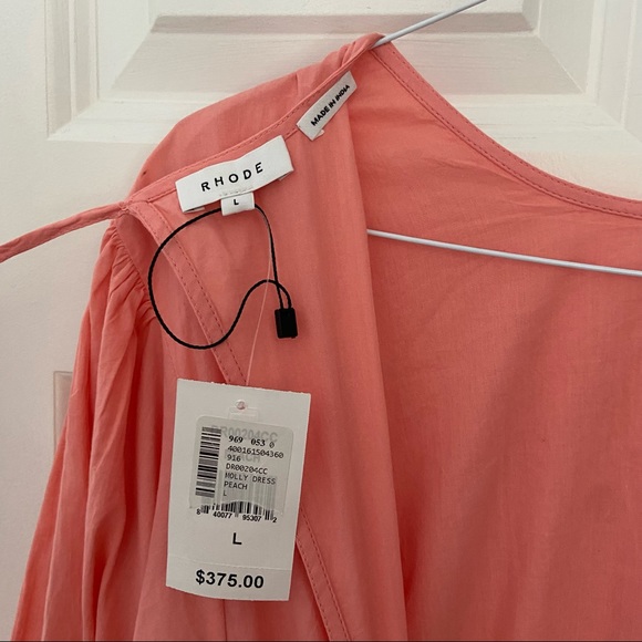 Rhode Molly Peach Dress NWT Size L - Picture 8 of 9